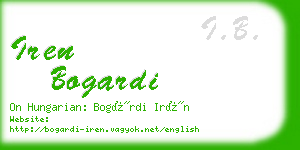 iren bogardi business card